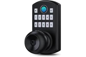 Hidalife Smart Door Lock with Keypad, Fingerprint Keyless Entry Door Lock for Front Door, Easy Passage Mode, Matte Black