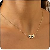 Ascona Gold/Silver Plated Bow Necklace for Women, Dainty Bow Ribbon Pendant Choker Jewelry