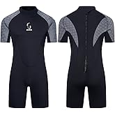 Mens 3mm Shorty Wetsuit Womens Full Body Diving Suit Back Zip Dive Skin for Diving Canoe Spearfishing Surfing Snorkeling Swimming Suits