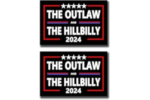 LIMECUTE 2 Pack The Outlaw and The Hillbilly Trump Vance 2024 President Voting Car Magnet Auto Truck Fridge Magnetic Decal Bumper Magnet
