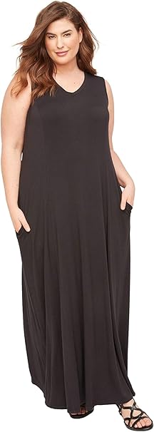 Catherines Women's Plus Size Petite Morning to Midnight Maxi Dress at Amazon Womenâs Clothing store