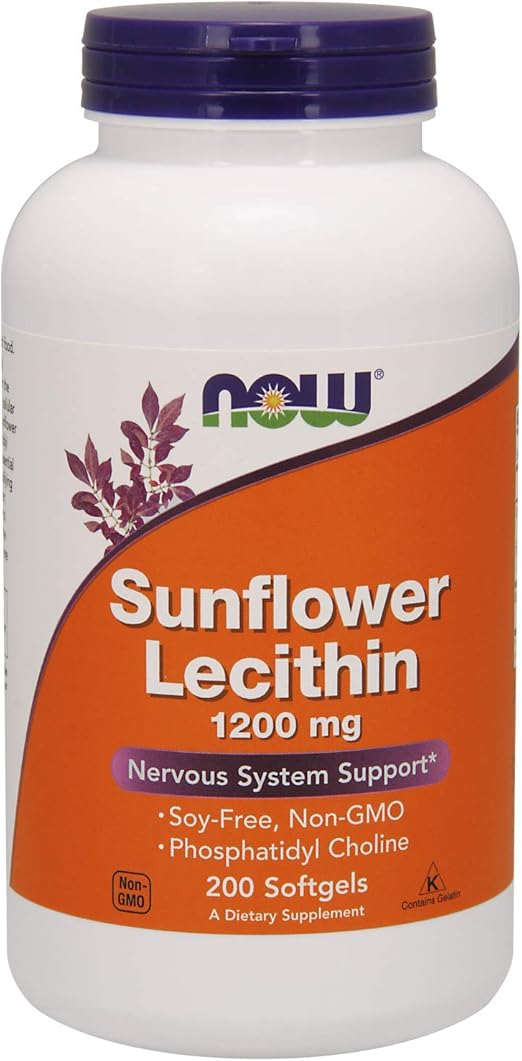 NOW Sunflower Lecithin 1200 mg,200 Softgels Salud y