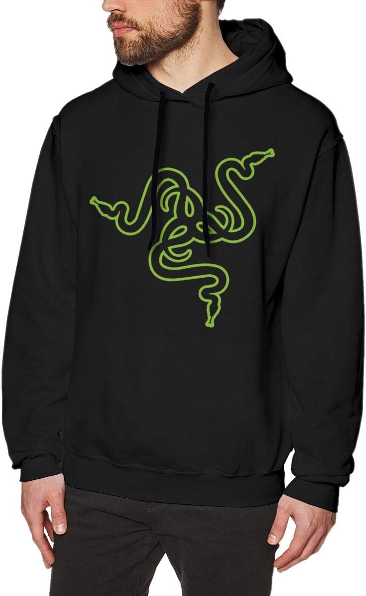 YouGaet Razer Logo Men's Hoodie Sweatshirt Funny Print Black