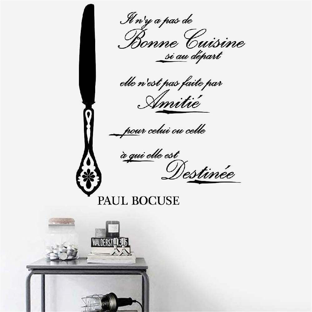 Autocollant Mural En Vinyle Avec Citation Il N Y A Pas De Bonne Cuisine Si Au Depart Paul Bocuse Pour Cuisine Salle A Manger Restaurant Tuyau De Decoration De La Maison 15 6 Amazon Fr