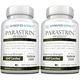 Approved Science Parastrin - 120 Capsules - Cleanse and Improve Gut Health - Black Walnut, Garlic Bulb, Papain 2000, BioPerine - Vegan