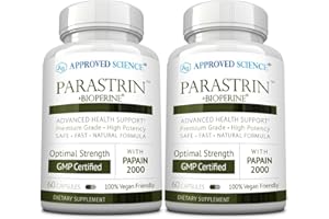 Approved Science Parastrin - 120 Capsules - Cleanse and Improve Gut Health - Black Walnut, Garlic Bulb, Papain 2000, BioPerine - Vegan