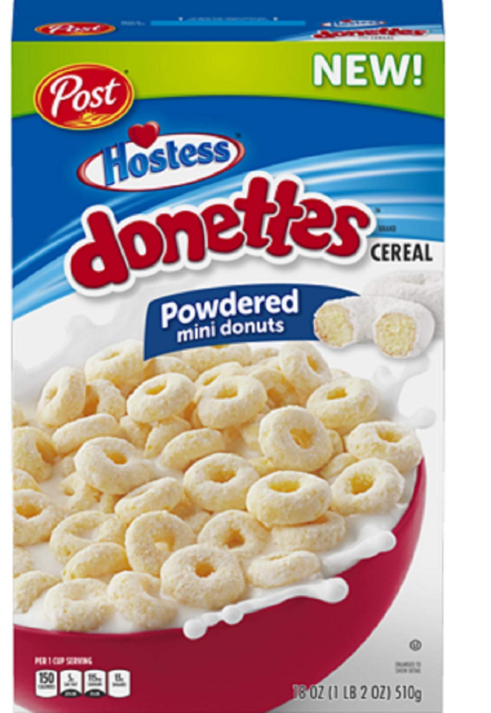 Post Hostess Donettes Powdered Mini Donuts Cereal 18 oz