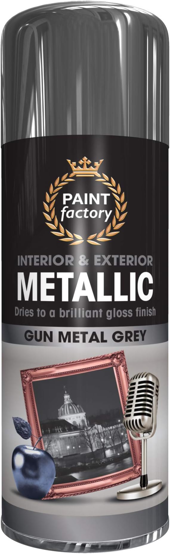 Paint Factory Metallic Paintgun Grey 400 ml Gun Metal Grey Interior Exterior