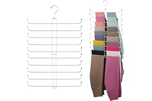 ZEDODIER Legging Organizer for Closet Hanging, Rotatable Yoga Pants Hanger for Women's XS-XL and Girls' Leggings, Holds Up to 20 Pairs Leggings, Space-Saving Closet Organizers and Storage, Silver