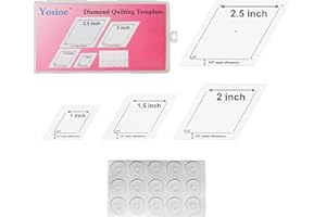 Yosine 4 Sizes 60 Degree Diamond Quilting templates for Quilting with 1/4 Seam Allowance,1 Inch,1.5 Inch,2 Inch,2.5 Inch,Acrylic Diamond Quilting Template Set for Sewing Patchwork Crafts