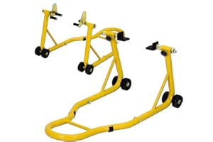 GarveeTech Motorcycle Stand Lift - 900 LBS Front & Rear Combo Universal Motorcycle Stands,Dirt Bike Stand Compatible With Sport Bike Most Y aMaha H onda K awasaki S uzuki B M W Motorcycles,Yellow