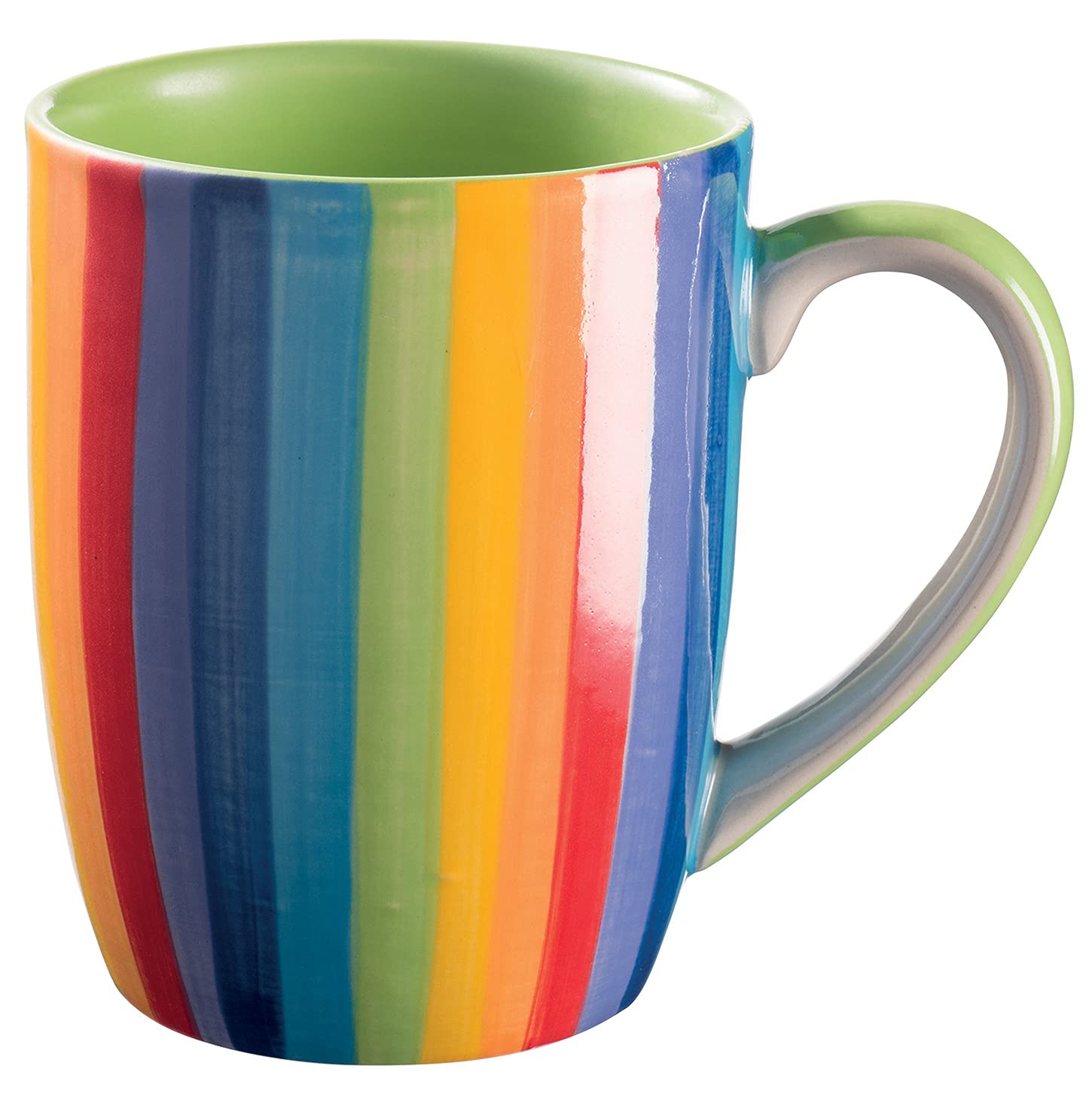 Purity Style Hand Painted Rainbow Vertical Stripe Mug