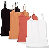 Amazon Essentials Women's Slim-Fit Camisole, Pack of 4
