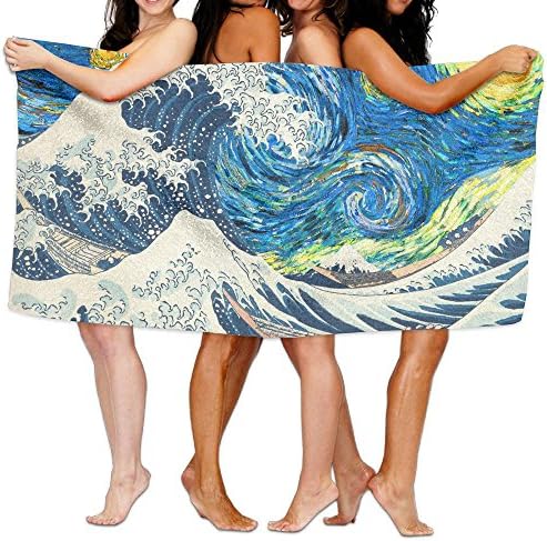 Rutuioy Starry Night Wave Kanagawa Super Soft And Absorbent Unisex Bathroom Towels