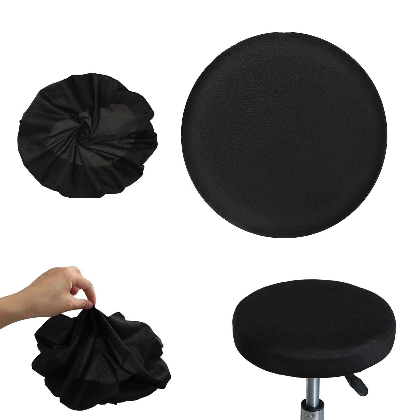 Photo 1 of panthra 3PCS Bar Stool Covers,Stool Covers Round,Suitable for Diameter 11-14 Inch Cushion,Easy to Clean, Soft and Washable,High Elasticity and Stretchable,Suitable for Home,Bar,Hotel,Market (Black)