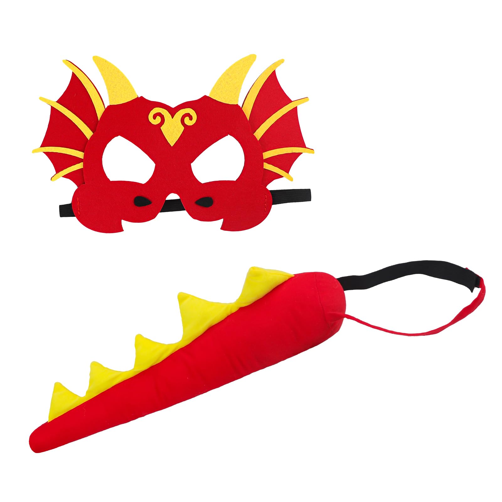 NICEYEA Dragon Costume for Kids Boys Girls Halloween Dinosaur Tail Mask Set Animal Theme Cosplay Festival Performance Dress Up Costume Props Gifts
