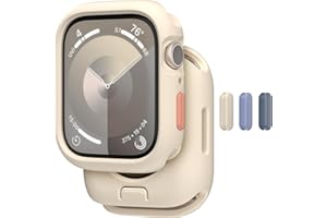 MAGEASY Protective Case for 41mm Apple Watch Series 9, Series 8, Series 7 | Shock-Absorbing Silicone Bumper, Skin - Starlight