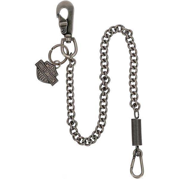 Harley-Davidson Men's Skull & Spring 24 inch Wallet Chain, Antique