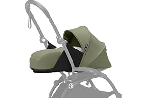 Stokke YOYO 0+ Newborn Pack, Olive - Includes Mattress, Extendable Canopy & Five-Point Harness - Requires YOYO3 Frame (Sold S