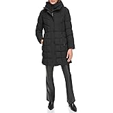 DKNY Womens Bib-front Long Puffer