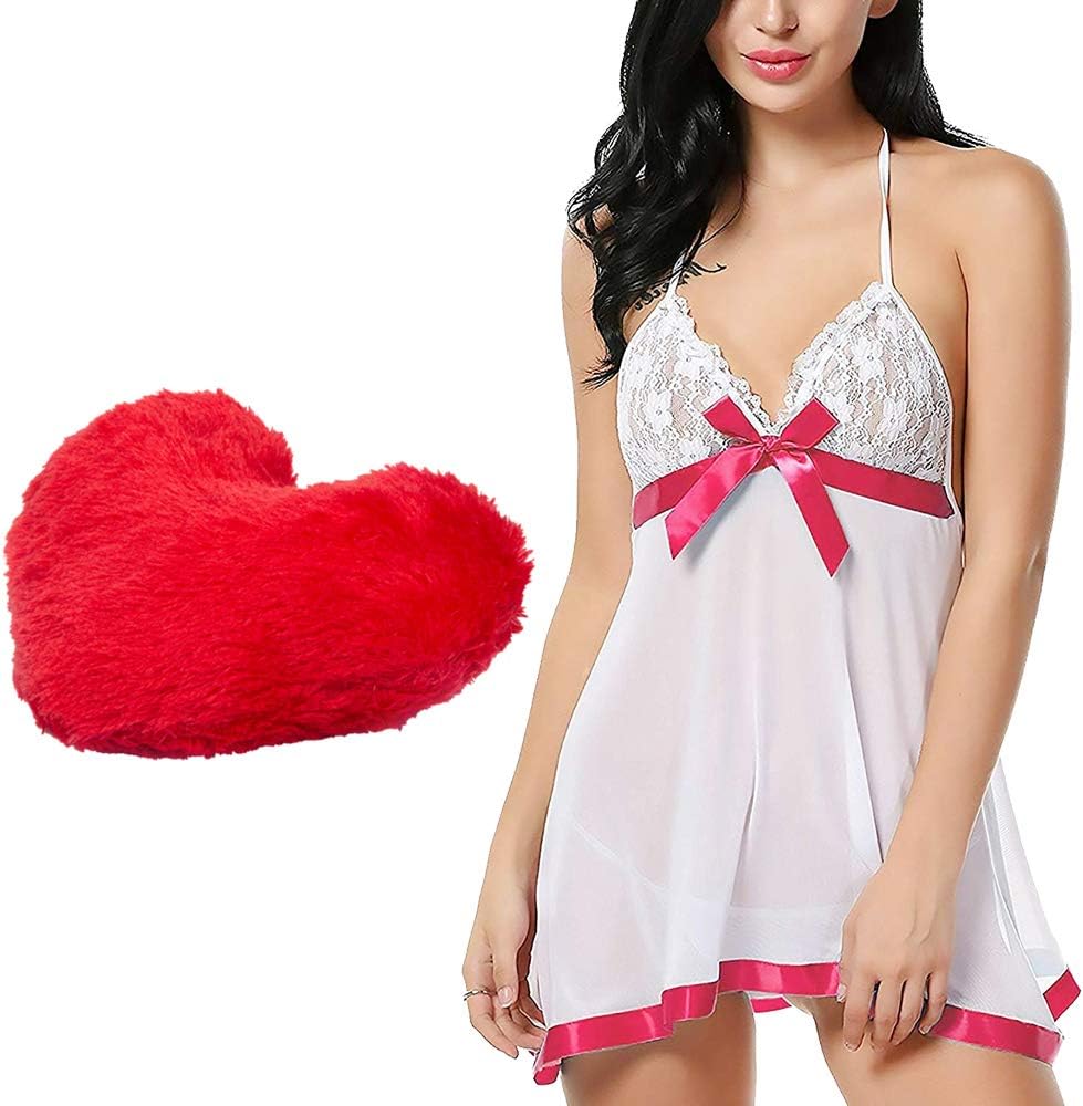 Billebon Special Babydoll Lingerie for Women Gift Set for Girlfriend with Heart Pillow Gifts for Wife