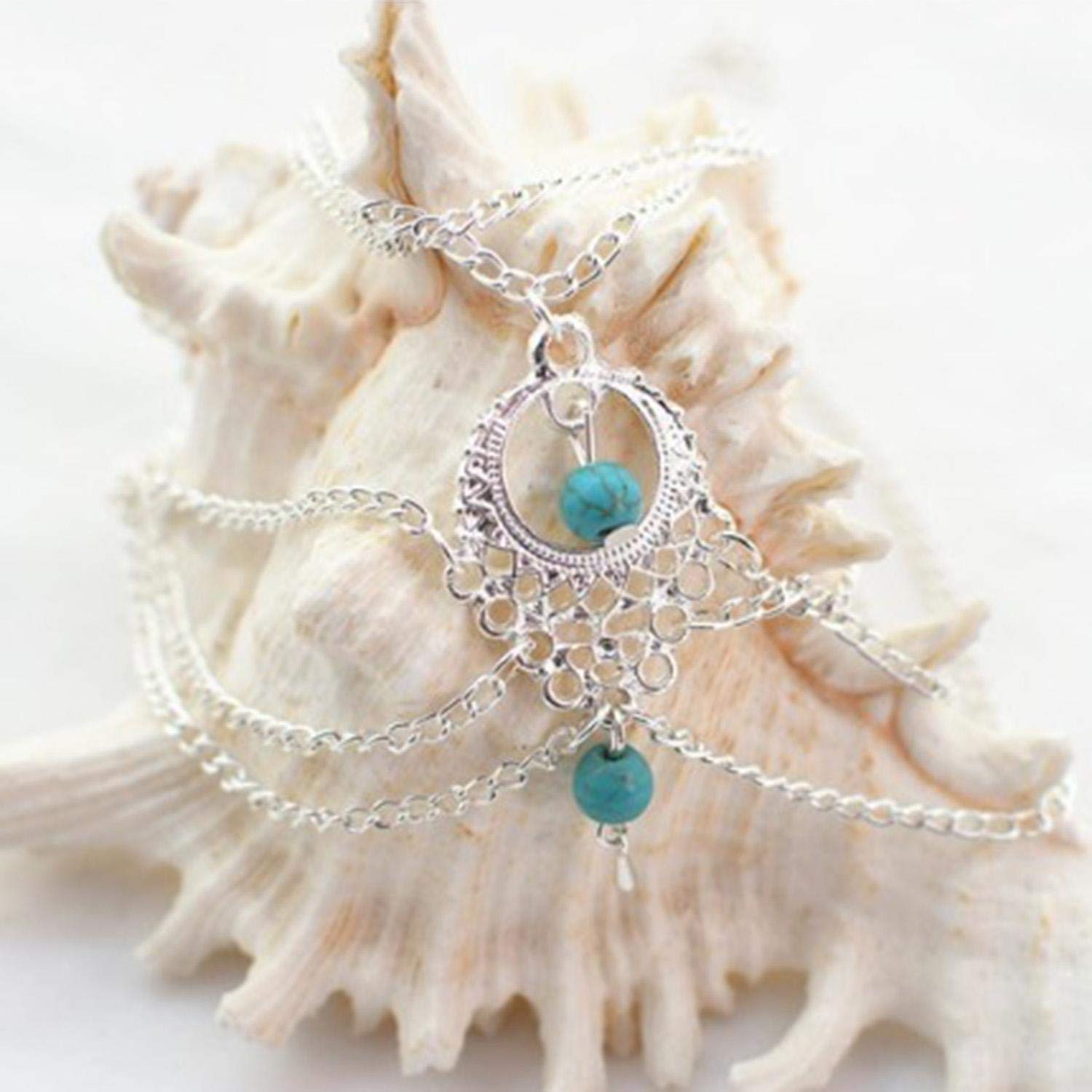 Rollone Comfi1 New Women Multi-layers Beach Barefoot Ankle Jewelry Chain Anklet Anklets