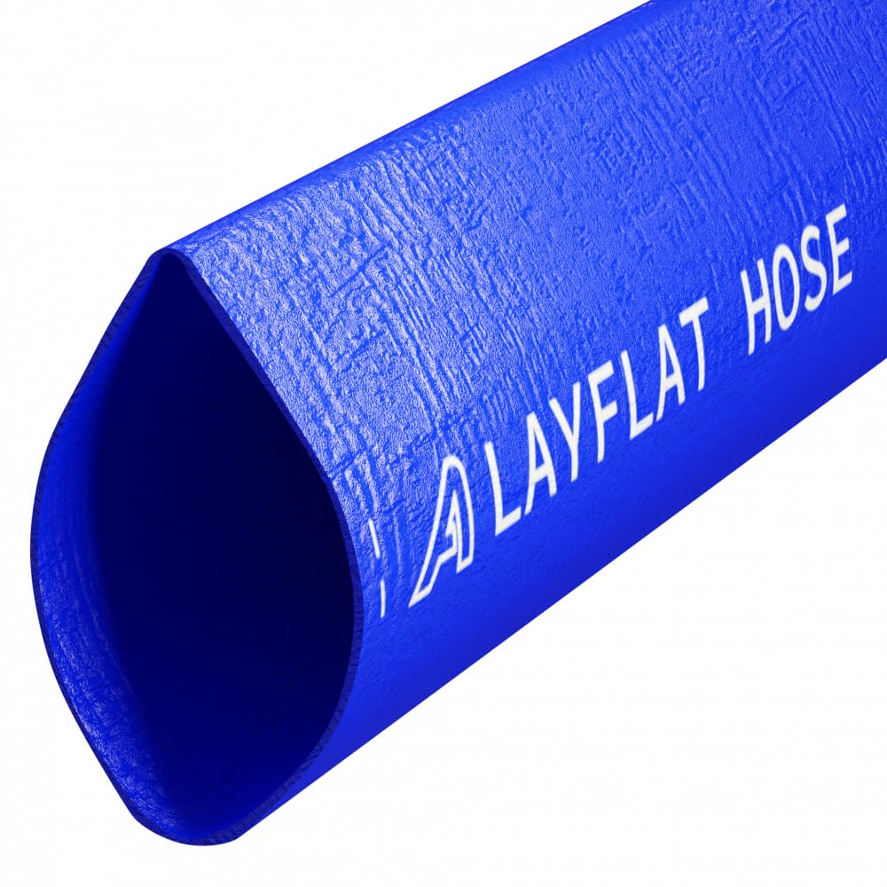 32mm (1¼") Blue Layflat Discharge Hose Pipe Compatible with Submersible Water Pump 5 Metre (16.4ft)
