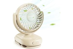 Momcozy Portable Stroller Fan with Clip | 4-Speed Mini-Fan for Carrier | Personal Fans Ultra Light 0.26lb | Gaps ≤4.5mm | Han