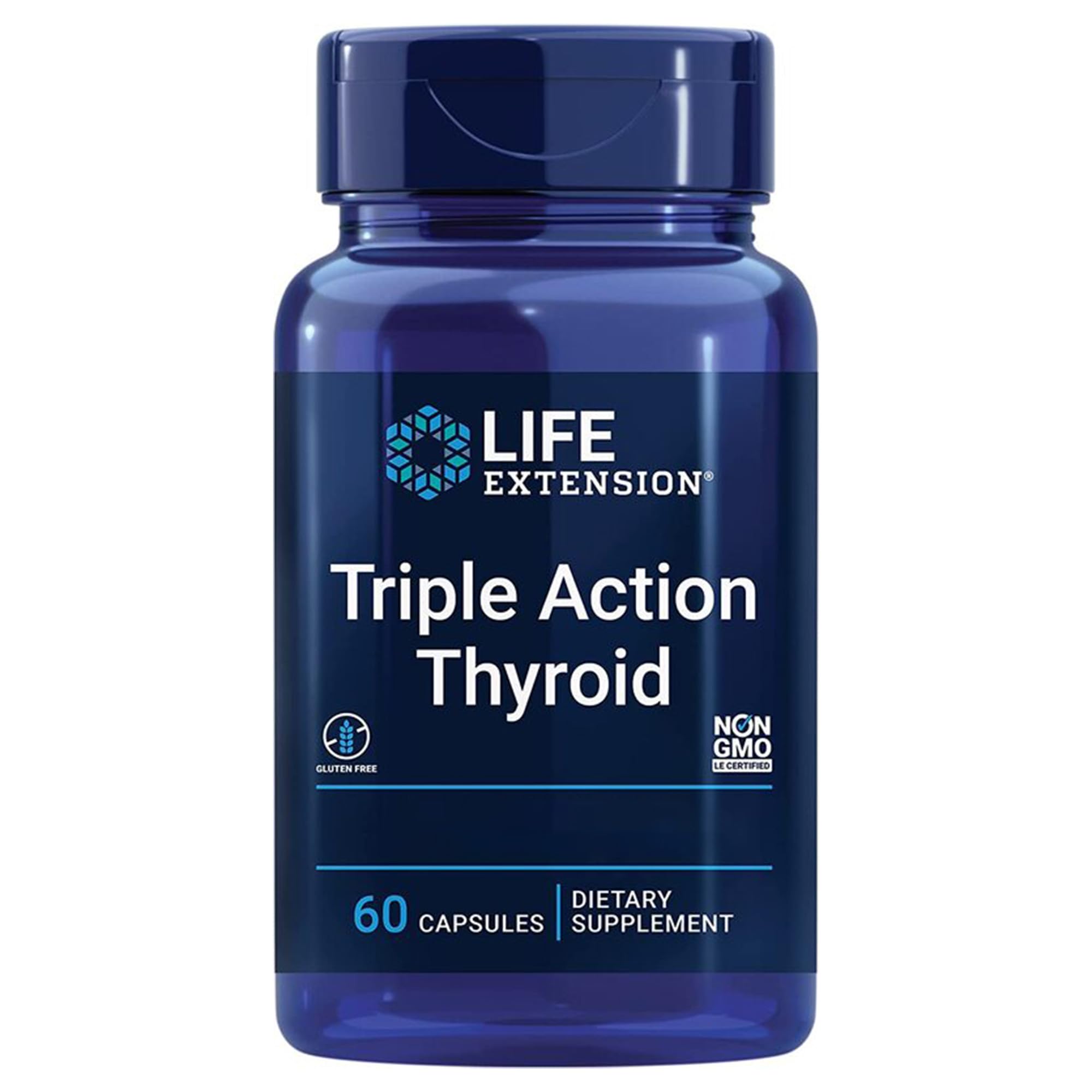 Life Extension, Thyroid Support Complex, with Iodine and L-Tyrosine, 60 Vegan Capsules, Laboratory Tested, Gluten-Free, Vegetarian, SOYA-Free, Non-GMO