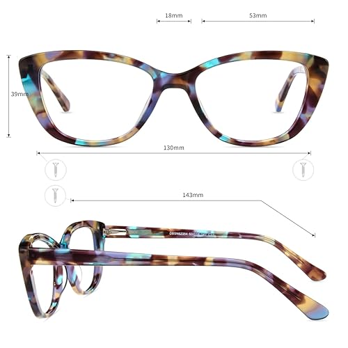 Firmoo Blue Light Blocking Computer Reading Glasses Vintage Cateye
