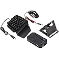 One-Handed RGB Gaming Keyboard and Converter Combo, Wired 39 Keys LED Backlit Keyboard, 6 Keys Gaming and Converter Set for, for Switch and PC(Black)