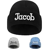 lanleay Custom Beanie Hats for Baby Girls Boys - Personalized Embroidered Beanies with Name for Infants Toddlers Adults