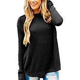 MEROKEETY Women's Casual Long Sleeve Sweaters 2025 Loose Crew Neck Fall Winter Knit Pullover Sweater Tops