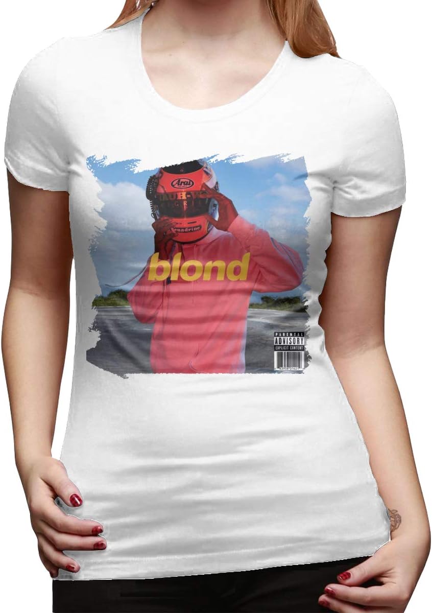 Blond Frank Ocean Black Women's Round Neck Print Short-Sleeved T-Shirt Top Summer Cotton T-Shirt