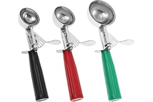 KHZSPP 2/3 Pcs Ice Cream Scoop with Trigger Release,Stainless Steel Cookie Scoop Set Different Sizes with Non Slip Handle for