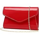 Patent Leather Envelope Clutch Womens Evening Handbag Stylish Crossbody Shoulder Bag Purse for Christmas Wedding Party Prom