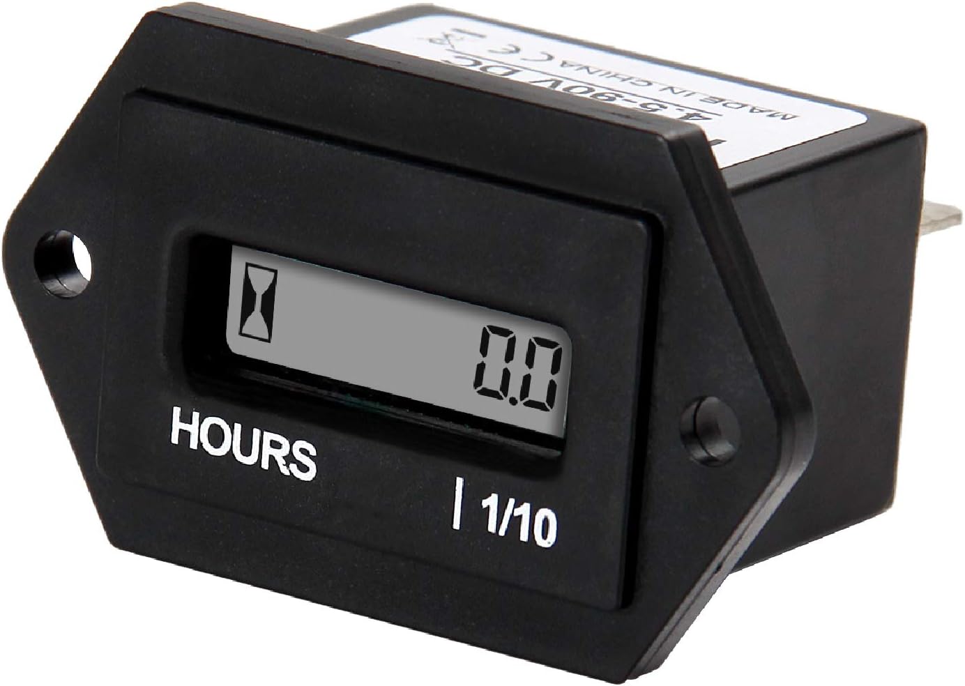 Jayron Resettable Hour Meter DC 4.5 to 90V LCD Digital Display No Battery,Used for Lawn Mower Generator ATV UTV Chainsaw Snowmobile and Most DC Powered Equipment