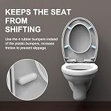 Ibergrif Soft Close Toilet Seat White O Shape Quick Release Adjustable Hinges view 5