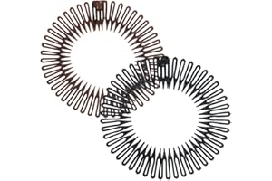 RIGHTWELL 2 Pcs Stretch Hair Comb Band, Flexible Plastic Circle Comb with Circular Tooth Headband