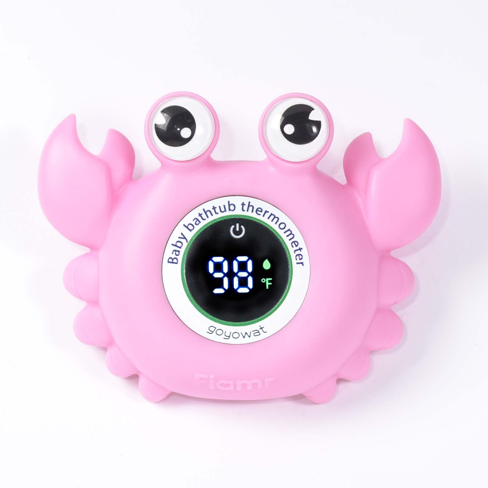 Baby Bath Thermometer,Baby Bath,Newborn Swimming Safety Toy,Bathtub Water Thermometer,Large Eyed Crab Toy Floating Water Temperature Gauge Baby Temperature Warning,Girl Baby Pink