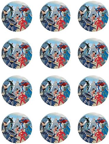 Justice League Edible Cupcake Toppers - Set of 12