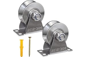 Groove Wheel Pulley Stainless Steel Pulley Block Super Silent Single Pulley Block for Sliding Gate and Wire Rope Detachable D