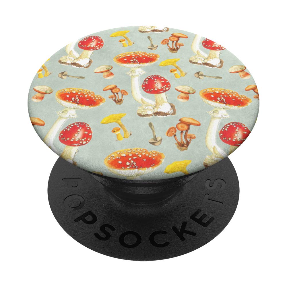 Vintage Mushroom Pattern | Fungi Foraging Toadstool Mushroom PopSockets Swappable PopGrip