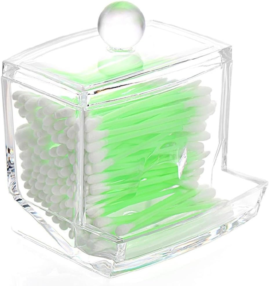 Snner Cotton Buds Kosmetex Acrylic Storage Container Box 11 x 9 x 5 cm