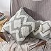 MIULEE Decorative Throw Pillow Cover Tribal Boho Woven Pillowcase with Tassels Diamond Design Super Soft Pillow Sham Cushion Case for Sofa Couch Bedroom Car Living Room 18X18 Inch Gray White