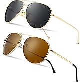 SUNGAIT Women's Lightweight Oversized Aviator Sunglasses - Classic Style Polarized Lens