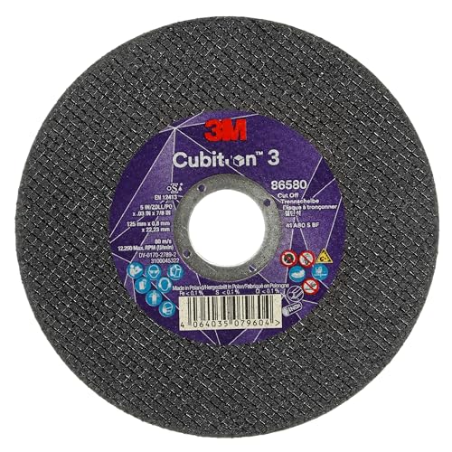 3M Cubitron 3 Cut-Off Wheel, 86580, 80+, T41, 125 mm x 0.8 mm x 22.23 mm