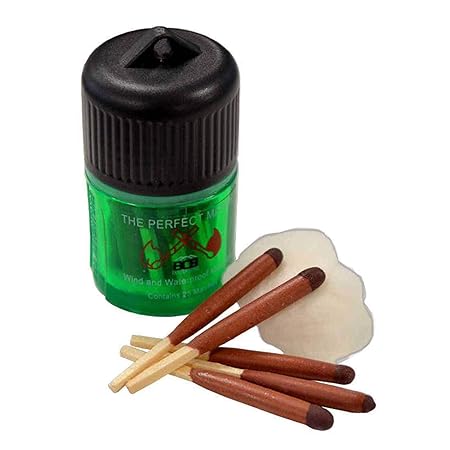 BCB International Sturmstreichhölzer Sturm- & wasserfest 25 Stück in Wasserdichter Dose NATO-genehmigt Survival Streichhölzer