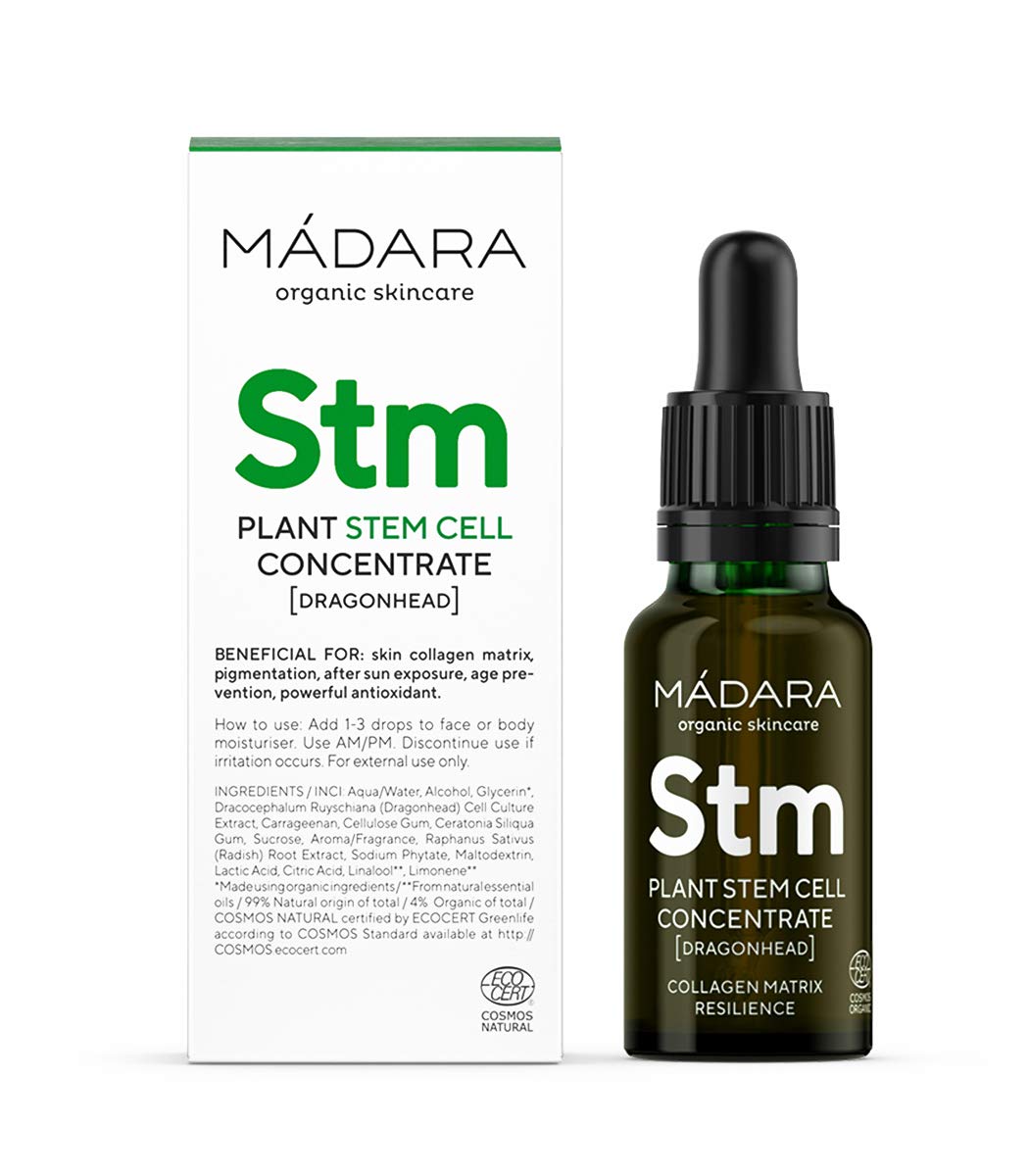 MÁDARA Organic Skincare | Custom Actives Plant Stem Cell Concentrate [Dragonhead] -17,5 ml, Stem cells from the Northern Dragonhead flower, Antioxidant and stimulating/repairing activity, Vegan