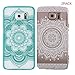 Landfox S6 Case,Samsung Galaxy S6 Case, 2PC Carved Cover Damask Vintage Mandala Flower Case for Samsung Galaxy S6